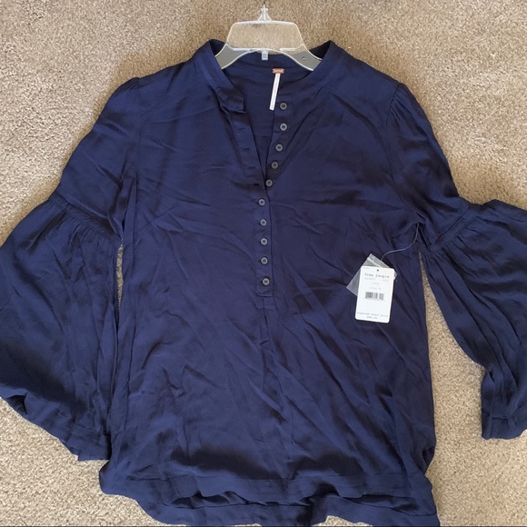 Free People Easy Girl Bell Sleeve Top - Picture 1 of 8